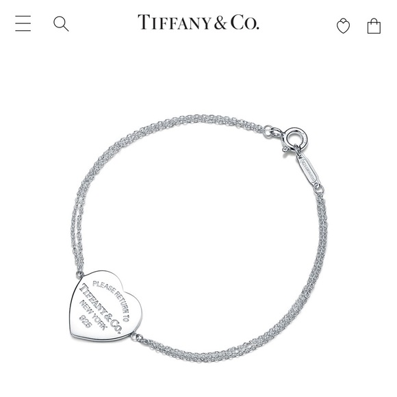 *SOLD* Tiffany & Co Double Chain Heart Bracelet - Picture 1 of 5